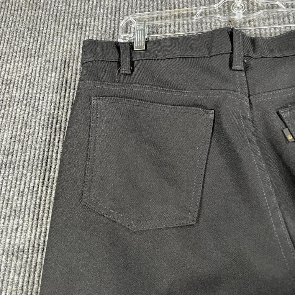 Vintage Levis Dacron Polyester‎ Pants Mens 36x30 (36x26) Black Casual Trousers